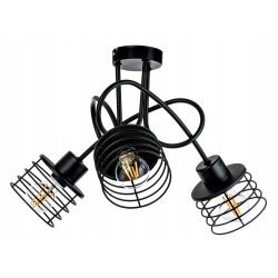 Lampa SUFITOWA żyrandol WISZĄCA LOFT plafon drut 3