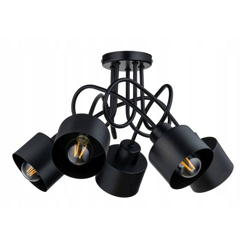 Lampa SUFITOWA żyrandol WISZĄCA LOFT METAL kubek 5