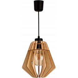 LAMPA sufitowa wisząca zwis Loft Drewno na 1x E27