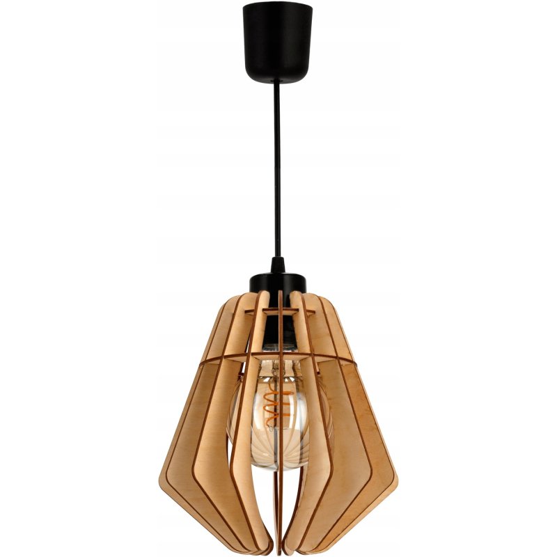 LAMPA sufitowa wisząca zwis Loft Drewno na 1x E27