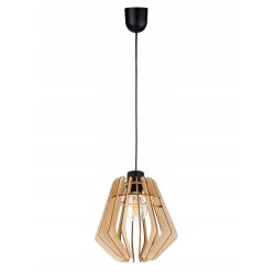 LAMPA sufitowa wisząca zwis Loft Drewno na 1x E27