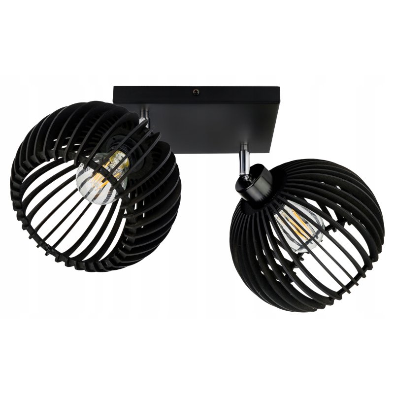 Lampa plafon żyrandol ruchomy sufitowa LOFT klosz kula 36 Drewno na 2x E27