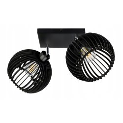 Lampa plafon żyrandol ruchomy sufitowa LOFT klosz kula 36 Drewno na 2x E27