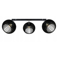 Lampa plafon żyrandol ruchomy sufitowa LOFT klosz kula 36 Drewno na 3x E27