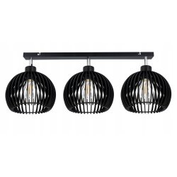 Lampa plafon żyrandol ruchomy sufitowa LOFT klosz kula 36 Drewno na 3x E27