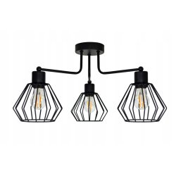 Lampa sufitowa żyrandol wisząca drut na 3 klosze