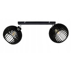 Lampa plafon żyrandol ruchomy sufitowa LOFT klosz kula 36 Drewno na 2x E27