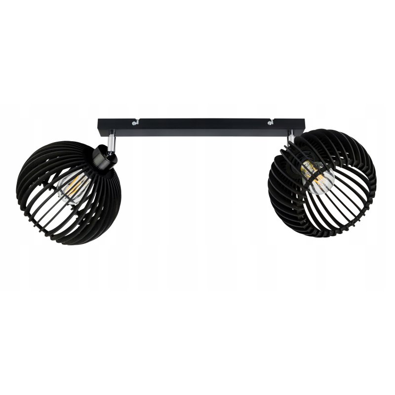 Lampa plafon żyrandol ruchomy sufitowa LOFT klosz kula 36 Drewno na 2x E27
