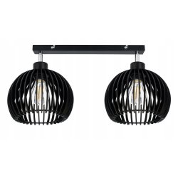 Lampa plafon żyrandol ruchomy sufitowa LOFT klosz kula 36 Drewno na 2x E27