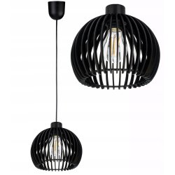 Lampa wisząca zwis żyrandol sufitowa LOFT klosz kula 36 Drewno na 1x E27