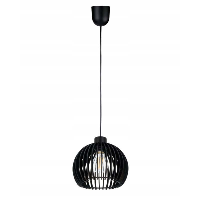 Lampa wisząca zwis żyrandol sufitowa LOFT klosz kula 36 Drewno na 1x E27