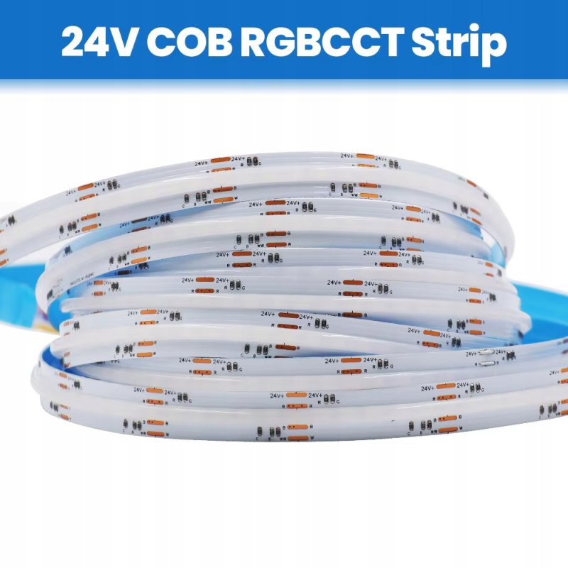 TAŚMA LED COB 24V 20w/m IP67 NEON linia RGBCCT termococon wodoodporna 5MB