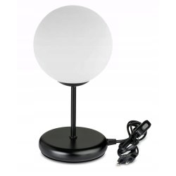 LAMPKA NOCNA LAMPA STOŁOWA BIUROWA LOFT SZKLANY KLOSZ KULA NA LED E27