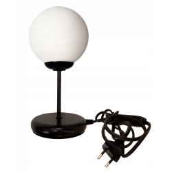 LAMPKA NOCNA LAMPA STOŁOWA BIUROWA LOFT SZKLANY KLOSZ KULA NA LED E27