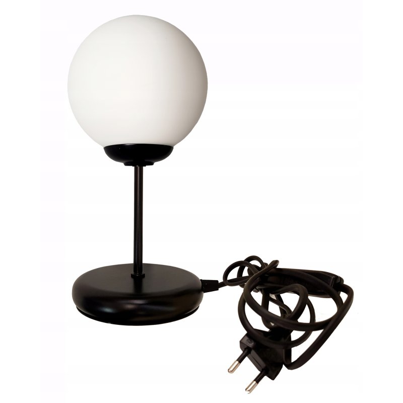 LAMPKA NOCNA LAMPA STOŁOWA BIUROWA LOFT SZKLANY KLOSZ KULA NA LED E27