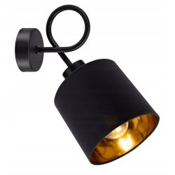 LAMPA KINKIET ścienny STAŁY E27 LOFT ABAŻUR złoty