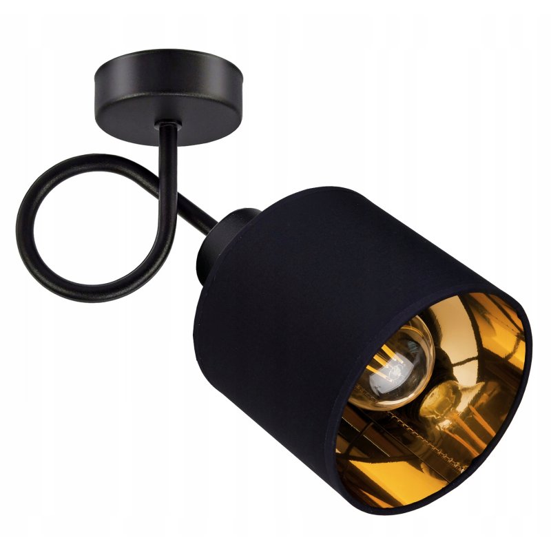 LAMPA KINKIET ścienny STAŁY E27 LOFT ABAŻUR złoty