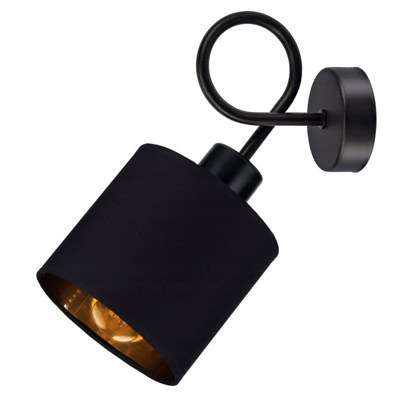 LAMPA KINKIET ścienny STAŁY E27 LOFT ABAŻUR złoty