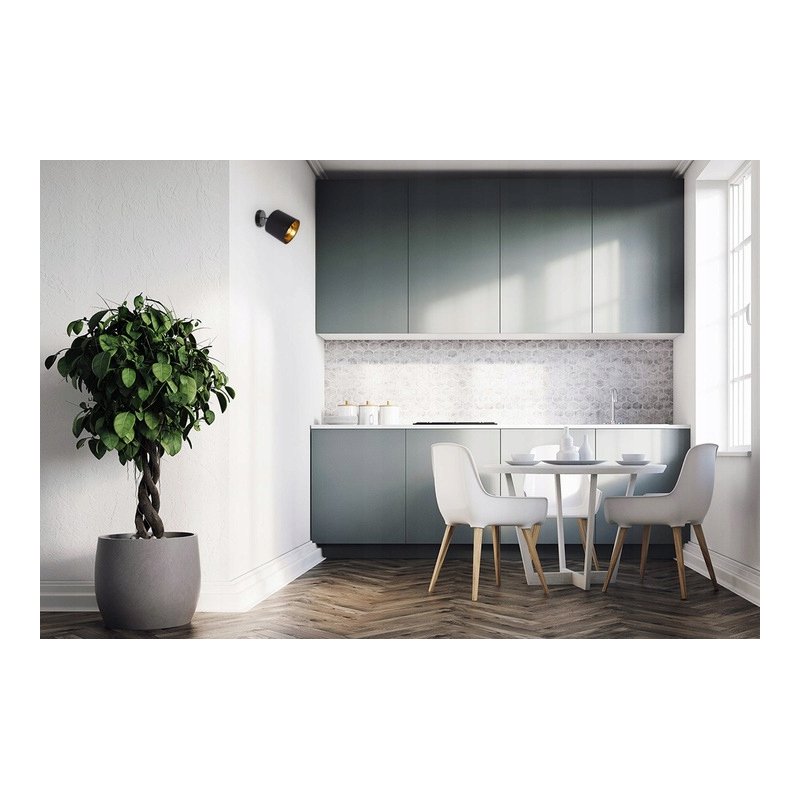 LAMPA KINKIET ścienny STAŁY E27 LOFT ABAŻUR złoty