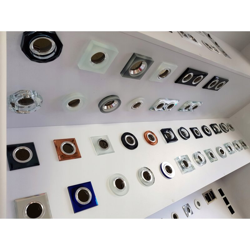 OPRAWA HALOGENOWA SZKLANA STAŁA KWADRAT LUSTRZANA