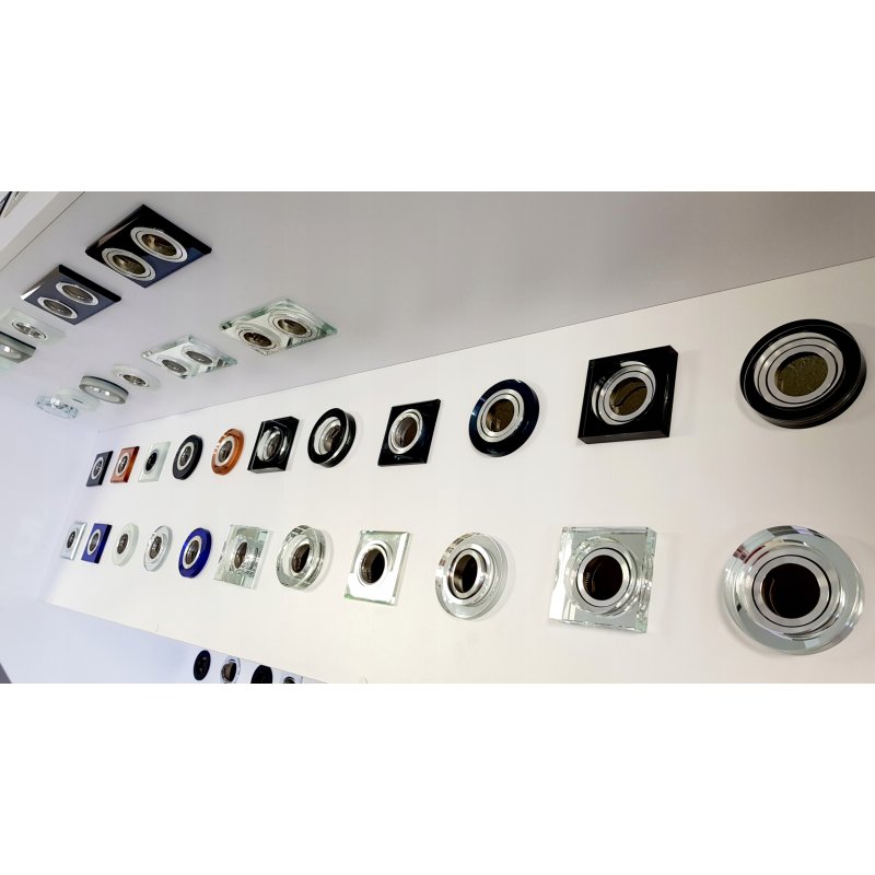 OPRAWA HALOGENOWA SZKLANA STAŁA KWADRAT LUSTRZANA