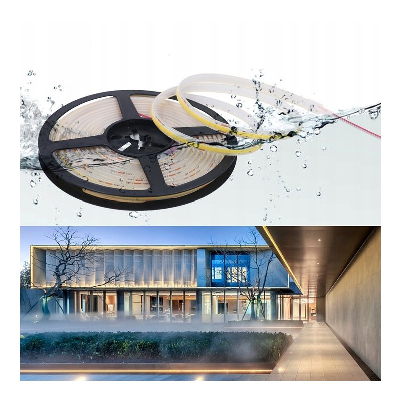 TAŚMA LED COB 12V 11w/m IP67 NEON linia DZIENNA termococon wodoodporna 20MB