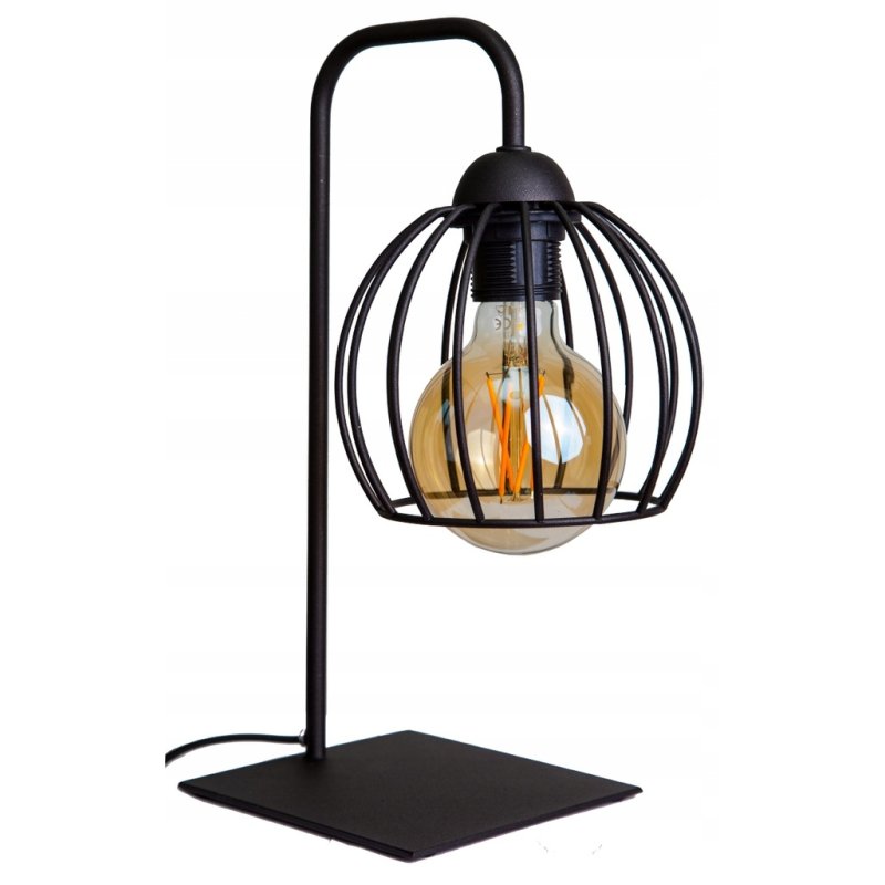 Lampka nocna biurkowa Lampa stołowa loft KLOSZ DRUT z włącznikiem led E27