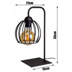 Lampka nocna biurkowa Lampa stołowa loft KLOSZ DRUT z włącznikiem led E27