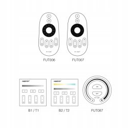STEROWNIK FUT035W+ fut036W MILIGHT TAŚMA LED CCT MONO STREFOWY push