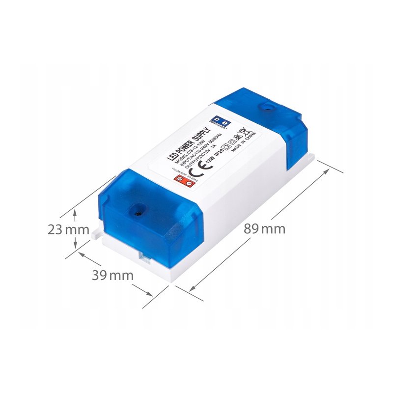 ZASILACZ MEBLOWY MINI 24V 0,5A 12W IP20 taśm led