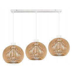 Lampa wisząca żyrandol zwis sufit klosz drewno 3