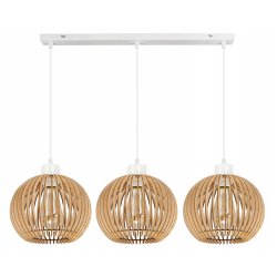 Lampa wisząca żyrandol zwis sufit klosz drewno 3