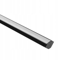 Zestaw 2mb Profil aluminiowy NAROŻNY CZARNY + KLOSZ mleczny do taśm led