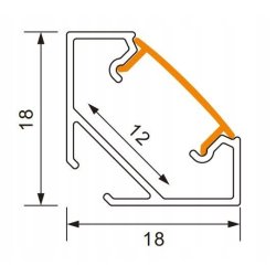 Zestaw 2mb Profil aluminiowy NAROŻNY CZARNY + KLOSZ mleczny do taśm led