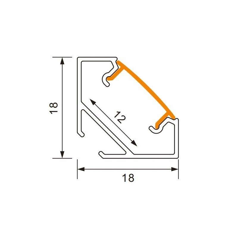 Zestaw 2mb Profil aluminiowy NAROŻNY CZARNY + KLOSZ mleczny do taśm led