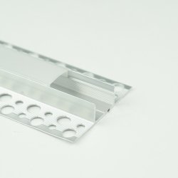 PROFIL XL aluminiowy srebrny do PŁYTEK gips + KLOSZ mleczny + zaślepki 2m