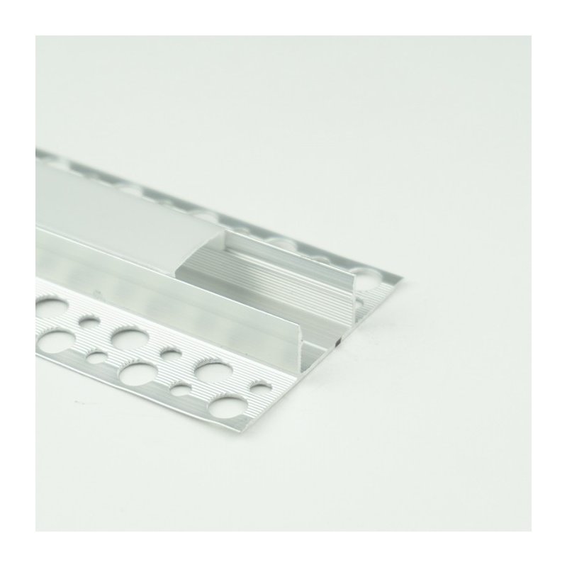 PROFIL XL aluminiowy srebrny do PŁYTEK gips + KLOSZ mleczny + zaślepki 2m