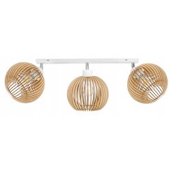 Lampa plafon żyrandol ruchomy sufit klosz drewno 3