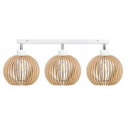 Lampa plafon żyrandol ruchomy sufit klosz drewno 3