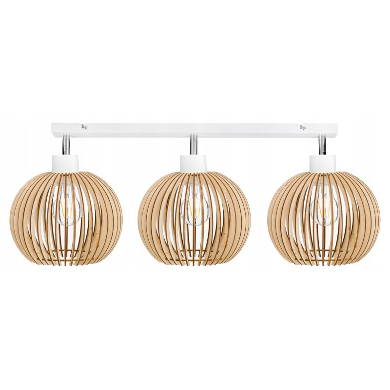 Lampa plafon żyrandol ruchomy sufit klosz drewno 3