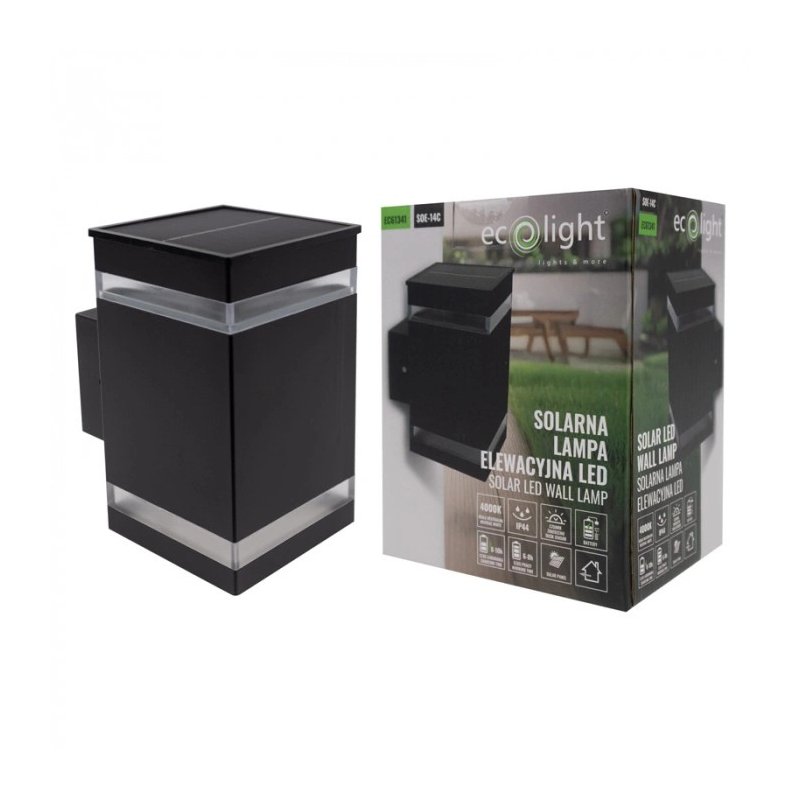 Lampa PREMIUM Elewacyjna Solarna Ogrodowa Kinkiet solarny LED NW góra dół