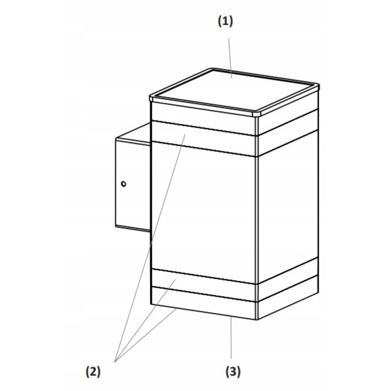 Lampa PREMIUM Elewacyjna Solarna Ogrodowa Kinkiet solarny LED NW góra dół
