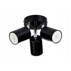 Lampa sufitowa plafon spot czarny oprawa halogenowa 3x GU10 potrójna ruch