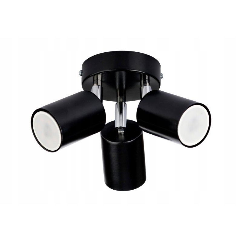 Lampa sufitowa plafon spot czarny oprawa halogenowa 3x GU10 potrójna ruch