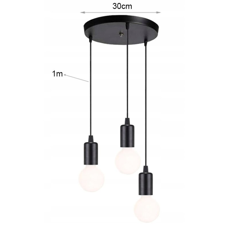 LAMPA sufitowa wisząca ZWIS Edison Loft 3x E27