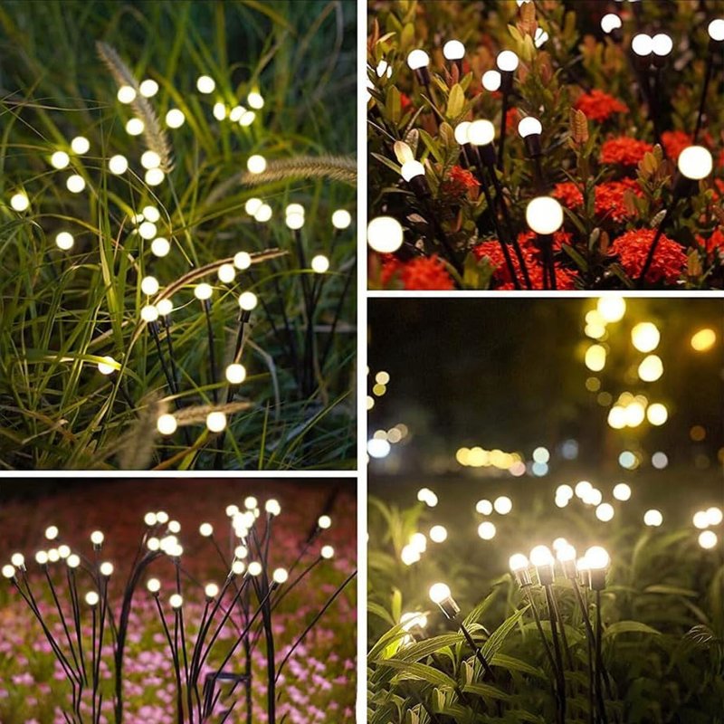 Zestaw 2x Lampka ogrodowa SOLARNA WW wbijana LAMPA Firefly ruchome kulki