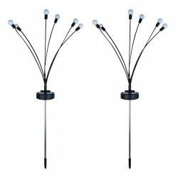 Zestaw 2x Lampka ogrodowa SOLARNA WW wbijana LAMPA Firefly ruchome kulki