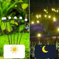 Zestaw 2x Lampka ogrodowa SOLARNA WW wbijana LAMPA Firefly ruchome kulki