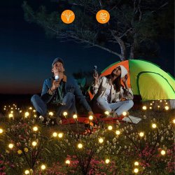 Zestaw 2x Lampka ogrodowa SOLARNA WW wbijana LAMPA Firefly ruchome kulki