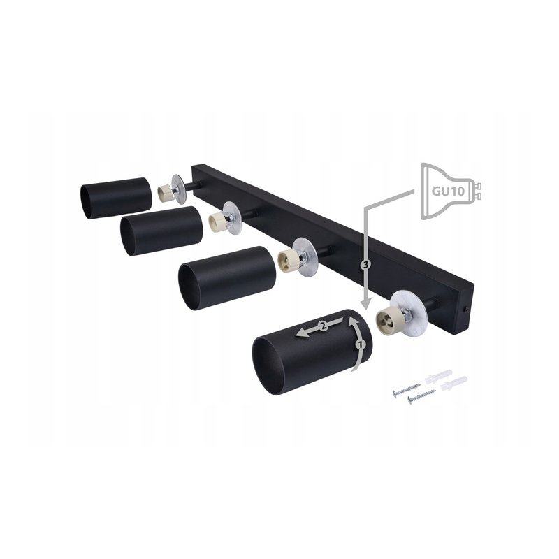 LAMPA sufit KINKIET ŚCIENNY regulowany SPOT 4 GU10